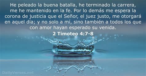 nunca me he corrido|2 Timoteo 4:7.